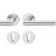 Handle set on round roses PZ, stainless steel matt