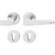 Handle set on round roses PZ, stainless steel matt
