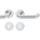 Handle set on round roses BB, stainless steel matt