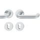 Handle set on round roses PZ, stainless steel matt