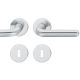 Handle set on round roses BB, stainless steel matt