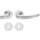 Handle set on round roses BB, stainless steel matt