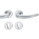 Handle set on round roses PZ, stainless steel matt