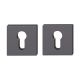 Pair of PZ square key roses, black S8