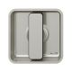 Sliding door handle with WC knob, square, aluminium F1