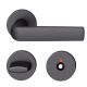 Handle set on round roses WC, DB 39-58 mm, black blasted S8