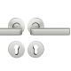 Handle set on round roses PZ, stainless steel matt