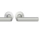 Handle set on round roses BAC, stainless steel matt