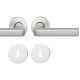 Handle set on round roses BB, stainless steel matt
