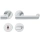 Handle set on round roses WC, DT 39-58 mm, stainless steel matt