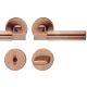Handle set with round roses WC, door thickn.DB 39-58 mm, light bronze