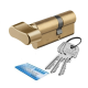 Profile cylinder with knob 1405/C W235 P35-45, brass