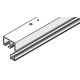JUNIOR 80 Top track set for fixed glass, with cover profile, 2500 mm, aluminium anodized