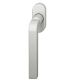 Window handle on oval rose, aluminium F1