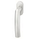 Window handle on oval rose, aluminium F1