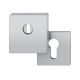 Square-shaped security rose with cylinder security disc + strike rose 1704, stainless steel