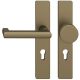 FSB 79 1031 door knob set with backplates for fireproof emergency doors, PZ 72mm, medium dark bronze S5,LEFT