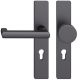 FSB 79 1031 door knob set with backplates for fireproof emergency doors, PZ 92mm, aluminium matt black S8,LEFT