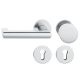 FSB 79 1031 door knob set with PZ round roses for fireproof emergency doors, stainless steel,LEFT