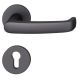 FSB 79 1045 handle set with PZ round roses for fireproof emergency doors, matt black S8