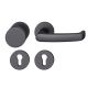 FSB 79 1045 door knob set with PZ round roses for fireproof emergency doors, matt black S8,RIGHT
