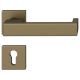 FSB 79 1074 handle set with PZ square roses for fireproof emergency doors, medium dark bronze S5