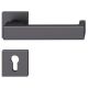 FSB 79 1074 handle set with PZ square roses for fireproof emergency doors, matt black S8