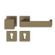 FSB 79 1074 door knob set with PZ square roses for fireproof emergency doors, medium dark bronze S5,RIGHT