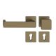 FSB 79 1074 door knob set with PZ square roses for fireproof emergency doors, medium dark bronze S5,LEFT