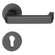FSB 79 1134 handle set with PZ round roses for fireproof emergency doors, matt black S8
