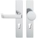 FSB 79 1134 door knob set with backplates for fireproof emergency doors, PZ 92mm, stainless steel,LEFT