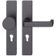 FSB 79 1134 door knob set with backplates for fireproof emergency doors, PZ 72mm, aluminium matt black S8,RIGHT