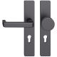 FSB 79 1134 door knob set with backplates for fireproof emergency doors, PZ 72mm, aluminium matt black S8,LEFT