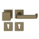 FSB 79 1134  door knob set with PZ square roses for fireproof emergency doors, medium dark bronze S5,RIGHT