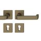FSB 79 1134 handle set with PZ square roses for fireproof emergency doors, medium dark bronze S5