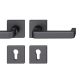 FSB 79 1134 handle set with PZ square roses for fireproof emergency doors, matt black S8