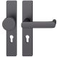 FSB 79 1290 door knob set with backplates for fireproof emergency doors, PZ 72mm, aluminium matt black S8,RIGHT