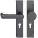 FSB 79 1290 door knob set with backplates for fireproof emergency doors, PZ 92mm, aluminium matt black S8,LEFT