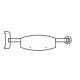 WC backrest, attaches to support rail on left side, st.steel/PUR