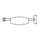 WC backrest, attaches to support rail on right side, st.steel/PUR