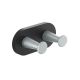 Double towel hook A100, anthracite grey /aluminium grey 