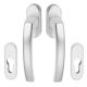 Handle/oval rose set for balcony doors, F12 white