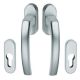 1002 Handle/oval rose PZ set for balcony doors, F1 silver, DB  up to 75 mm. DIECKMANN