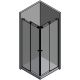 COLETTE sliding system for corner shower 900x900mm, with U-profile connector with wall, matt st. steel