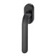 Window handle on oval rose, aluminium black S8
