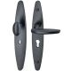 Security set with knob PZ92, and cylinder guard, stainless steel, black Ferro-Style
