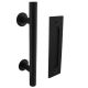 Sliding door handle set: pull handle 305mm / flush pull 220mm, through-bolt fixing, door thickness 38-42mm, black