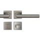 Monaco Square-R handle/rose set.WC, stainless steel