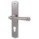 Mount Everest-LS  door handle with PZ backplates, brass matt stainless steel look NTM