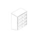 Vertikālais pastkastīšu bloks ar 4 sekcijām, pelēks